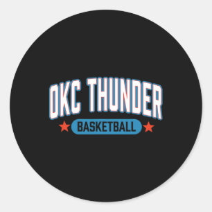 N Oklahoma City Thunder Sketll Americana  Classic Round Sticker
