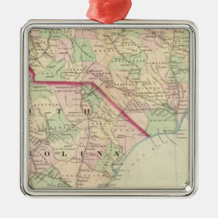 N & S Carolina 2 Metal Tree Decoration