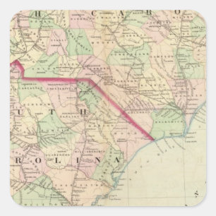 N & S Carolina 2 Square Sticker