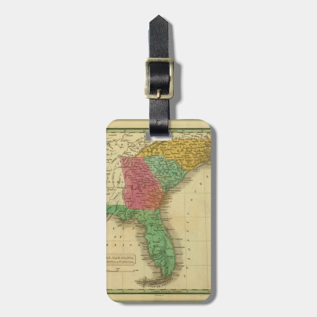 N. & S. Carolina. Luggage Tag (Front Vertical)