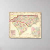 N & S Carolina Map by Mitchell