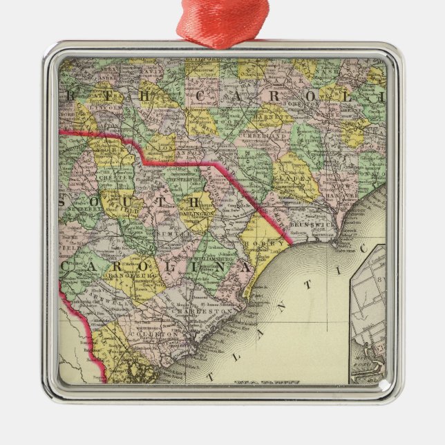 N & S Carolina Metal Tree Decoration (Front)