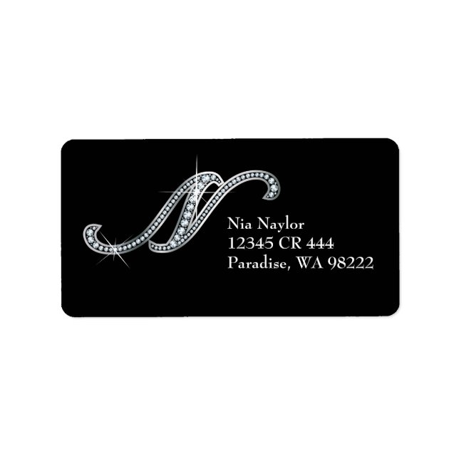 N Script "Diamond Bling" Label (Front)