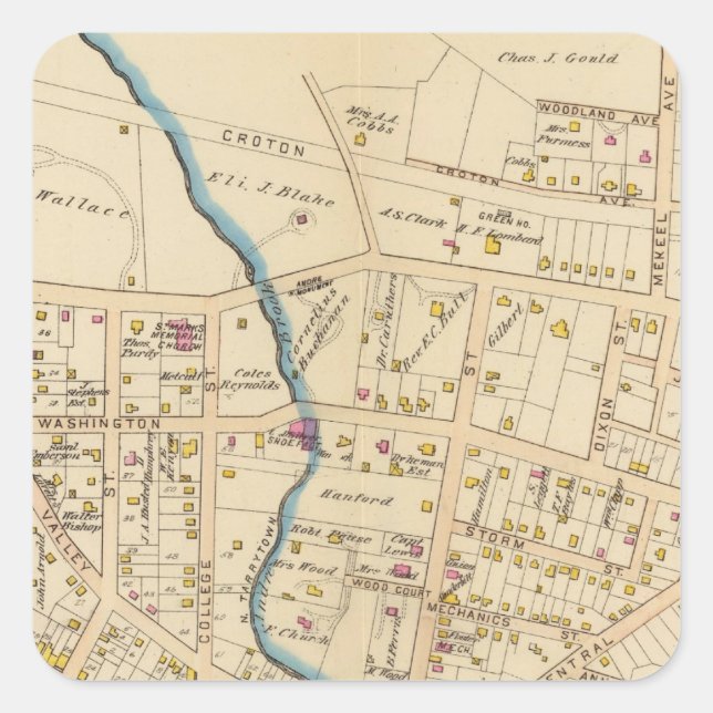 N Tarrytown, Tarrytown, New York Square Sticker (Front)