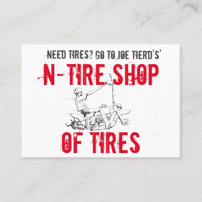 N-Tire Shop Of Tires Red, White, Black Business Card (Front)