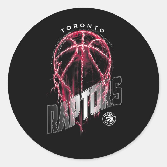 N Toronto Raptors Lightning Bolt Sketll Logo  Classic Round Sticker (Front)
