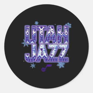 N Utah Jazz Christmas Ugly Sweater  Classic Round Sticker