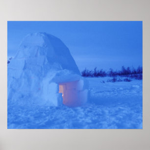 NA, Canada, Manitoba, Churchill. Arctic igloo Poster