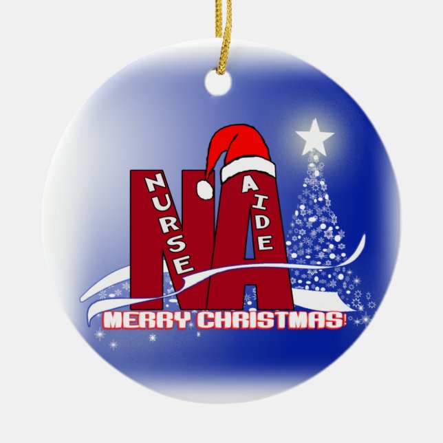 NA CHRISTMAS ORNAMENT SANTA NURSE AIDE (Front)