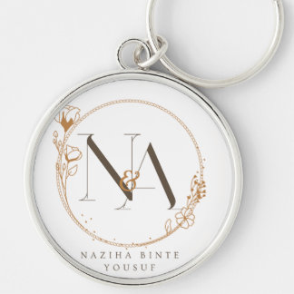 NA Initial Floral Keychain