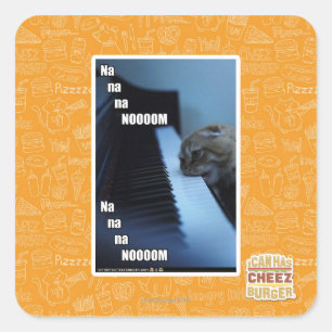 Na na na nooom square sticker