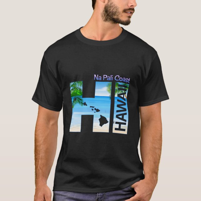 Na Pali Coast Hi Hawaii Aloha State Vacation T-Shirt (Front)
