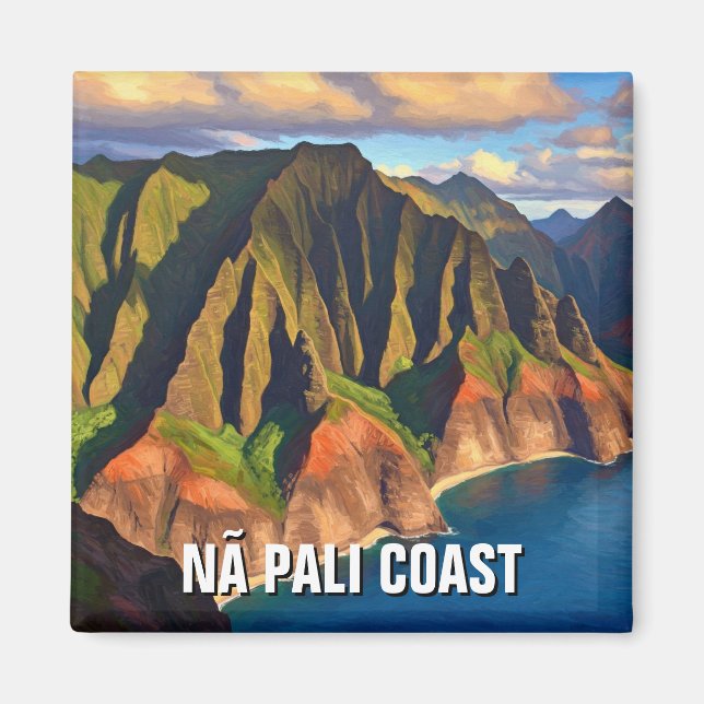 Nā Pali Coast Kauai Hawaii Travel Magnet (Front)