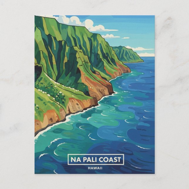 Nā Pali Coast Kauai Hawaii Travel Postcard (Front)