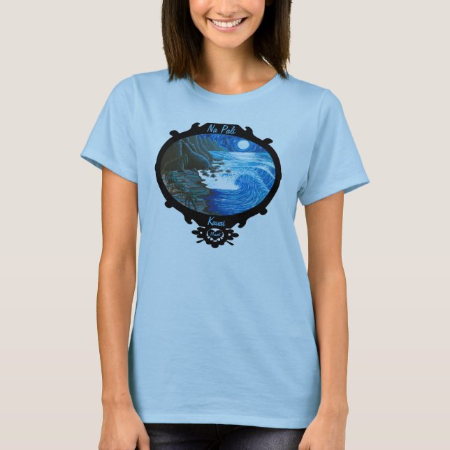 "Na Pali Moon" Na Pali Coast 2/centred better T-Shirt (Front)