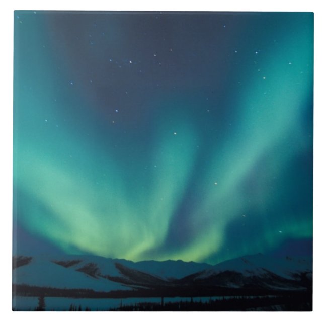 NA, USA, Alaska, Brooks Range, Curtains of green Tile (Front)