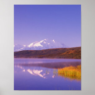 NA, USA, Alaska, Denali NP, Wonder Lake, Mt. Poster