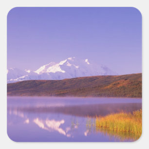 NA, USA, Alaska, Denali NP, Wonder Lake, Mt. Square Sticker