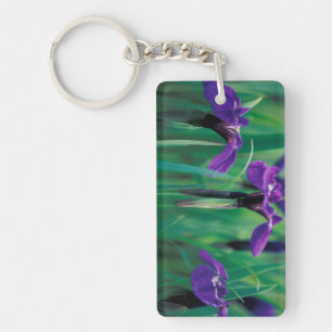 NA, USA, Alaska, Knight Island, Wild iris Key Ring