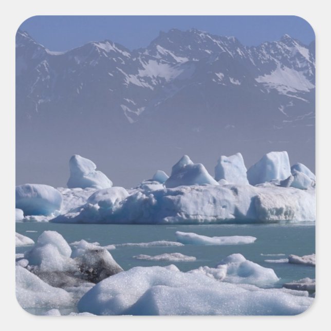 NA, USA, Alaska, St. Elias Range, Alsek River, Square Sticker (Front)