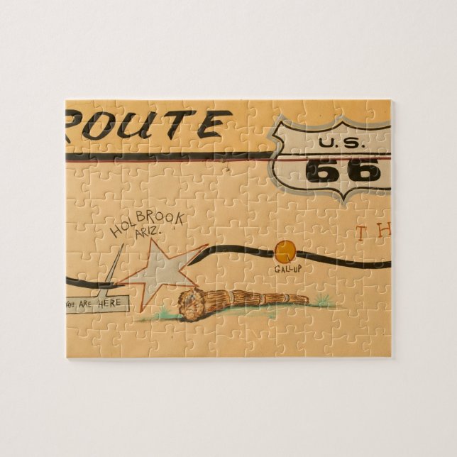 NA, USA, Arizona, Holbrook Route 66 road mural Jigsaw Puzzle (Horizontal)