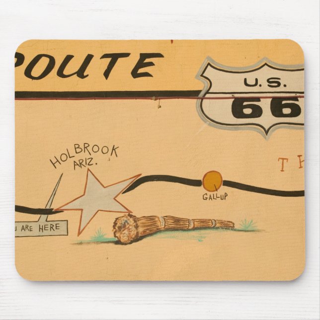 NA, USA, Arizona, Holbrook Route 66 road mural Mouse Pad (Front)