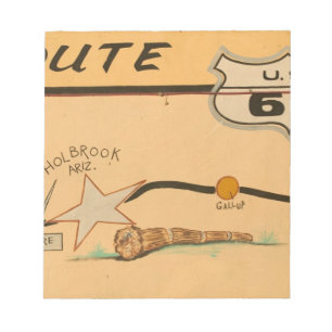 NA, USA, Arizona, Holbrook Route 66 road mural Notepad