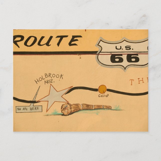 NA, USA, Arizona, Holbrook Route 66 road mural Postcard (Front)