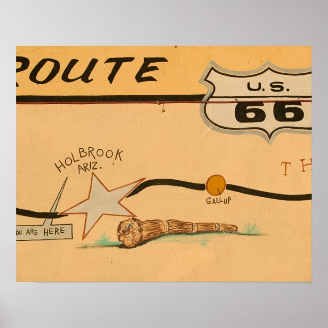 NA, USA, Arizona, Holbrook Route 66 road mural Poster (Front)