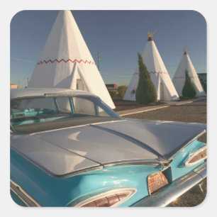 NA, USA, Arizona, Holbrook Route 66, Wigwam 2 Square Sticker