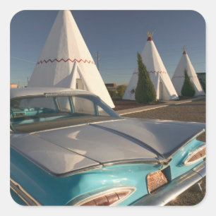 NA, USA, Arizona, Holbrook Route 66, Wigwam 2 Square Sticker