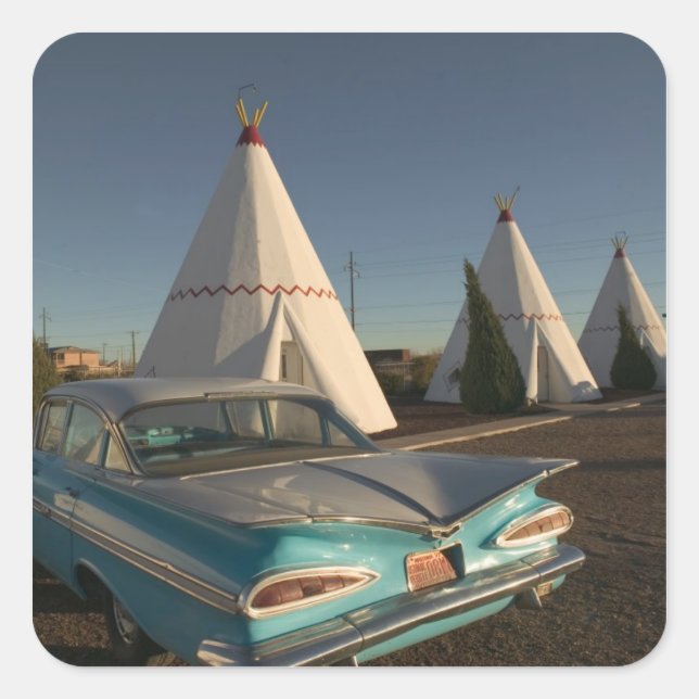 NA, USA, Arizona, Holbrook Route 66, Wigwam Square Sticker (Front)