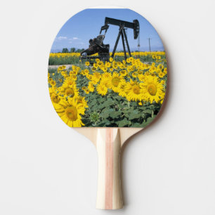Na, USA, Colorado, Sunflowers, Oil Derrick Ping Pong Paddle