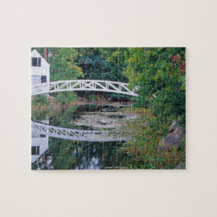 NA, USA, Maine. Bridge over pond in Somesville. Jigsaw Puzzle