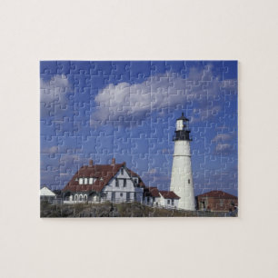 NA, USA, Maine, near Portland, Portland Head Jigsaw Puzzle