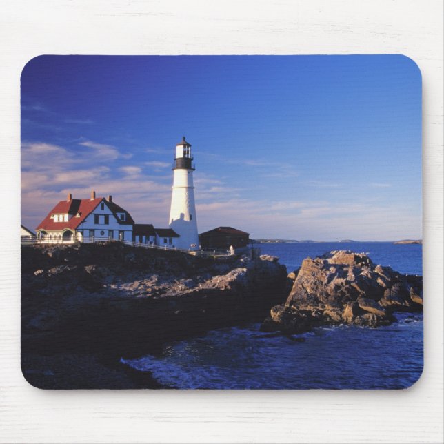 NA, USA, Maine. Portland Head lighthouse. Mouse Pad (Front)
