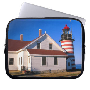 NA, USA, Maine. West Quoddy lighthouse near Laptop Sleeve