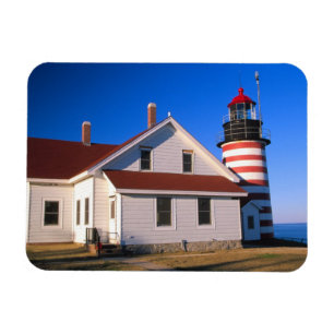 NA, USA, Maine. West Quoddy lighthouse near Magnet