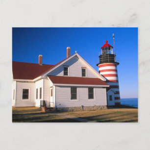 NA, USA, Maine. West Quoddy lighthouse near Postcard