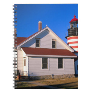 NA, USA, Maine. West Quoddy lighthouse near Spiral Notebook