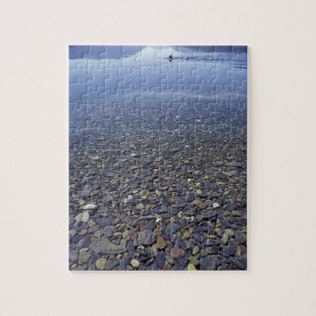 NA, USA, Montana, Glacier NP Rocks in Lake Jigsaw Puzzle (Vertical)