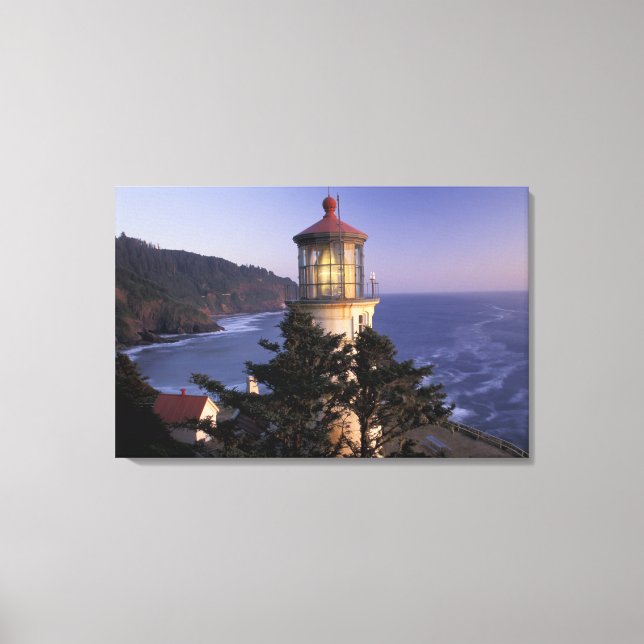 NA, USA, Oregon, Heceta Head Lighthouse, Canvas Print (Front)