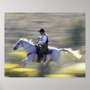 NA, USA, Oregon, Seneca, Ponderosa Ranch, Cowboy Poster