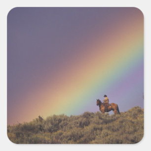 NA, USA, Oregon, Seneca, Ponderosa Ranch, Square Sticker