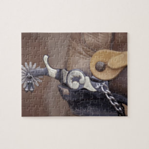 NA, USA, Texas, Lubbock Cowboy boot and spur Jigsaw Puzzle
