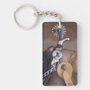 NA, USA, Texas, Lubbock Cowboy boot and spur Key Ring