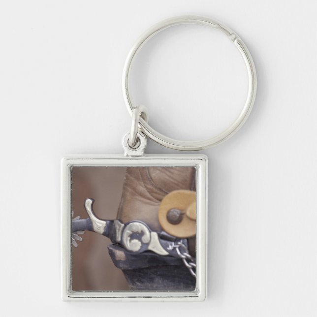 NA, USA, Texas, Lubbock Cowboy boot and spur Key Ring (Front)