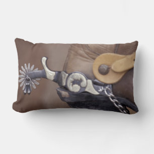 NA, USA, Texas, Lubbock Cowboy boot and spur Lumbar Cushion