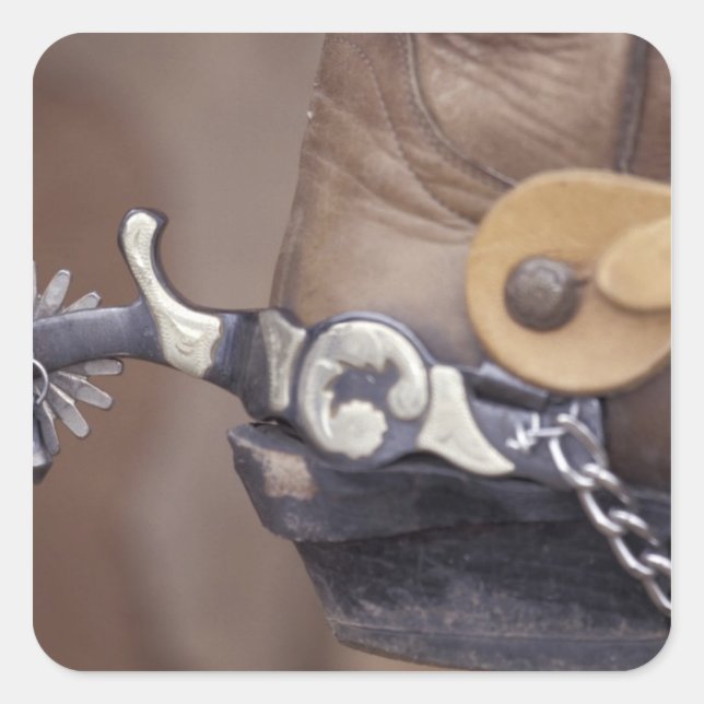 NA, USA, Texas, Lubbock Cowboy boot and spur Square Sticker (Front)