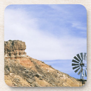 NA, USA, Texas Windmill and cliffs of Palo Duro Coaster